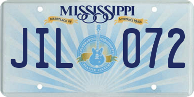 MS license plate JIL072
