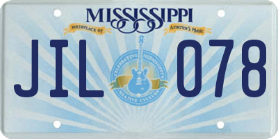 MS license plate JIL078