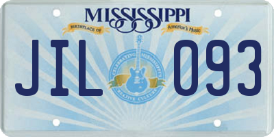 MS license plate JIL093