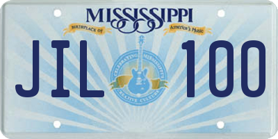 MS license plate JIL100