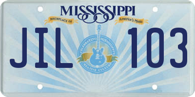 MS license plate JIL103