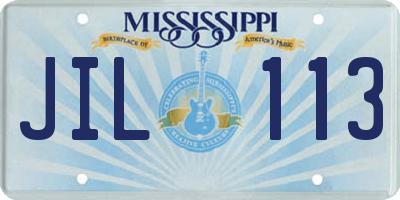 MS license plate JIL113