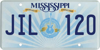 MS license plate JIL120