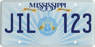 MS license plate JIL123