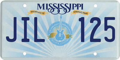 MS license plate JIL125
