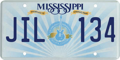 MS license plate JIL134