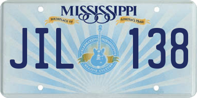 MS license plate JIL138