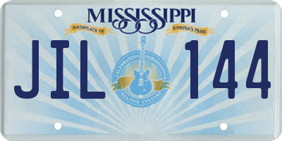MS license plate JIL144