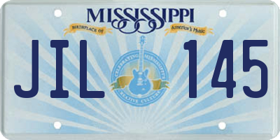 MS license plate JIL145