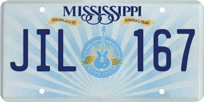 MS license plate JIL167