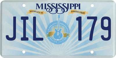 MS license plate JIL179