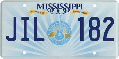 MS license plate JIL182