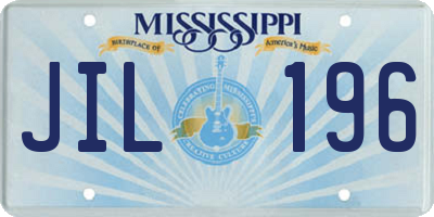 MS license plate JIL196
