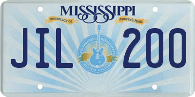 MS license plate JIL200