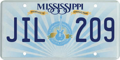 MS license plate JIL209