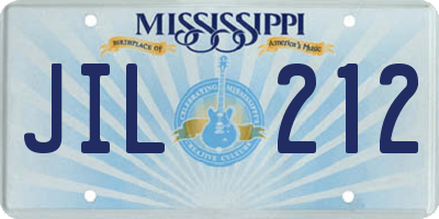 MS license plate JIL212