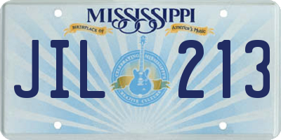 MS license plate JIL213