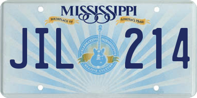 MS license plate JIL214