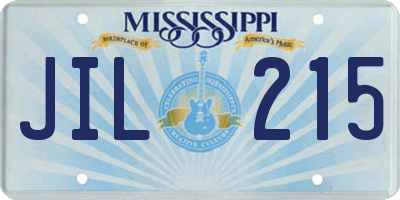 MS license plate JIL215