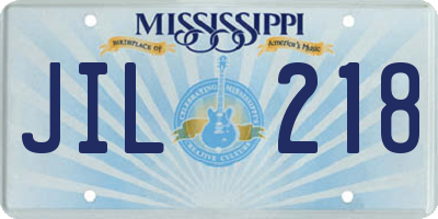 MS license plate JIL218