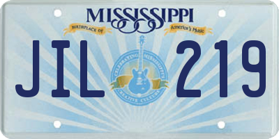 MS license plate JIL219