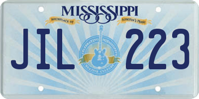 MS license plate JIL223