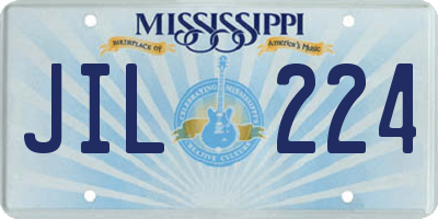MS license plate JIL224
