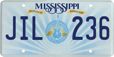 MS license plate JIL236