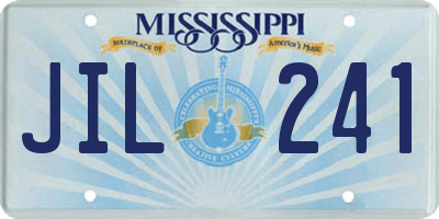 MS license plate JIL241