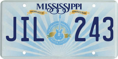 MS license plate JIL243