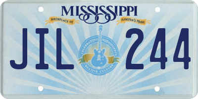 MS license plate JIL244