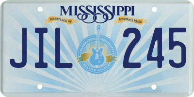 MS license plate JIL245