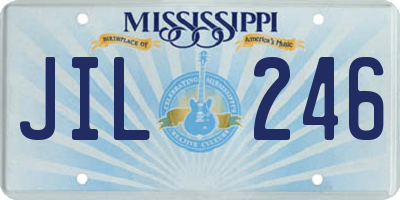 MS license plate JIL246