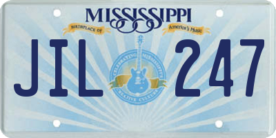 MS license plate JIL247
