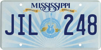 MS license plate JIL248