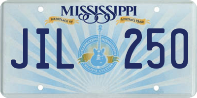 MS license plate JIL250