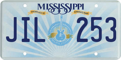 MS license plate JIL253