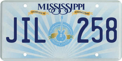 MS license plate JIL258