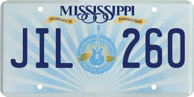 MS license plate JIL260