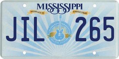 MS license plate JIL265