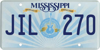 MS license plate JIL270