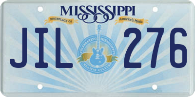 MS license plate JIL276