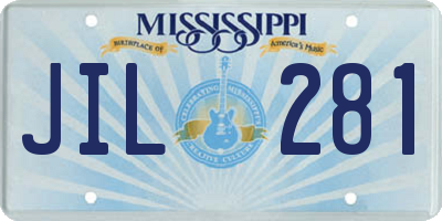 MS license plate JIL281