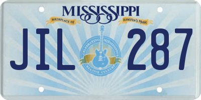 MS license plate JIL287