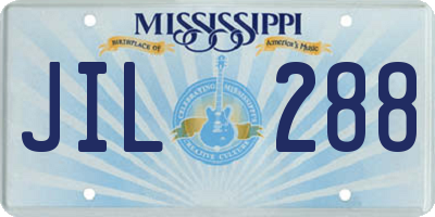 MS license plate JIL288