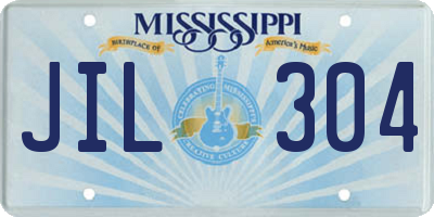 MS license plate JIL304