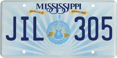 MS license plate JIL305