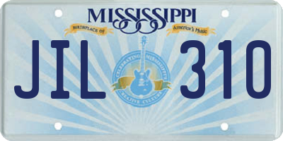MS license plate JIL310