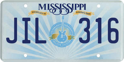MS license plate JIL316