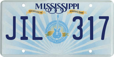 MS license plate JIL317